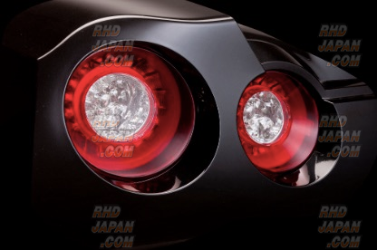 Valenti Jewel LED Tail Lamp Set Revo Half Red Chrome - GT-R R35
